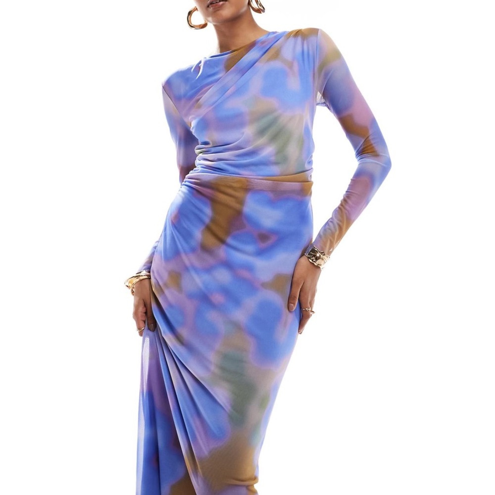 & Other Stories sheer mesh midi Dress